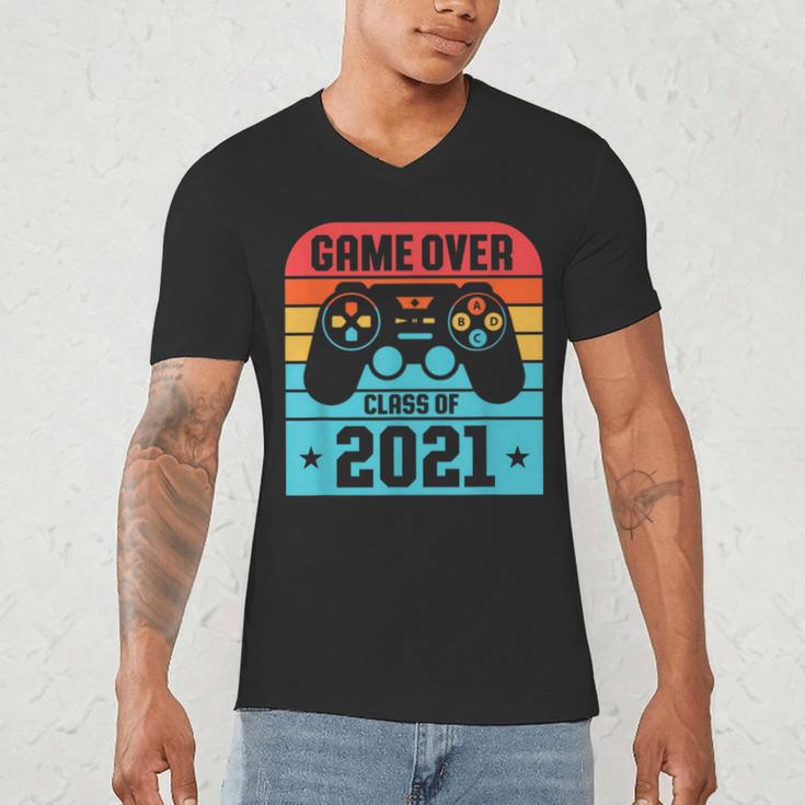 Game Over Class Of 2021 Shirt Students Graduation Men's V-Neck T-Shirt