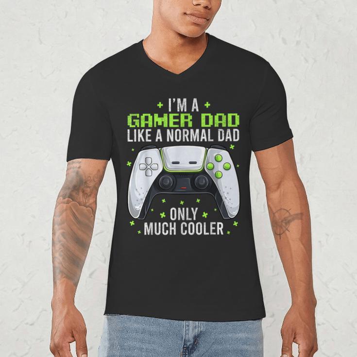 Gamer Dad Gaming Shirts Fathers Day Video Game Daddy Men's V-Neck T-Shirt