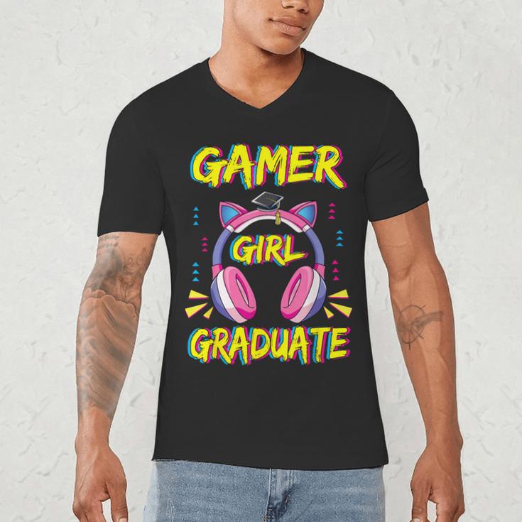 Gamer Girl Graduate Shirt Girls Kids Gamer Graduation Men's V-Neck T-Shirt