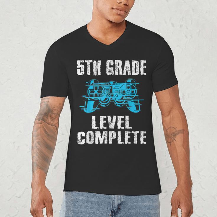 Gamer Graduation 5th Grade Level Complete Video Games Boys Men's V-Neck T-Shirt