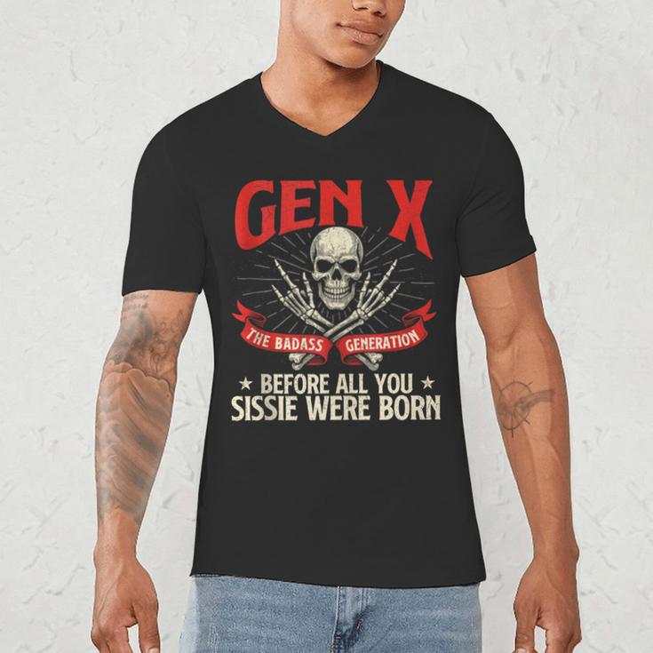 Gen X The Badass Generation Generation X Gen Xer Nostalgia Men's V-Neck T-Shirt