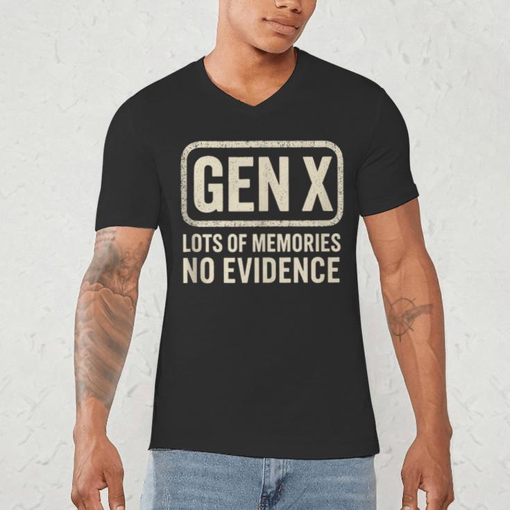 Gen X Lots Of Memories No Evidence Retro Nostalgia Men's V-Neck T-Shirt