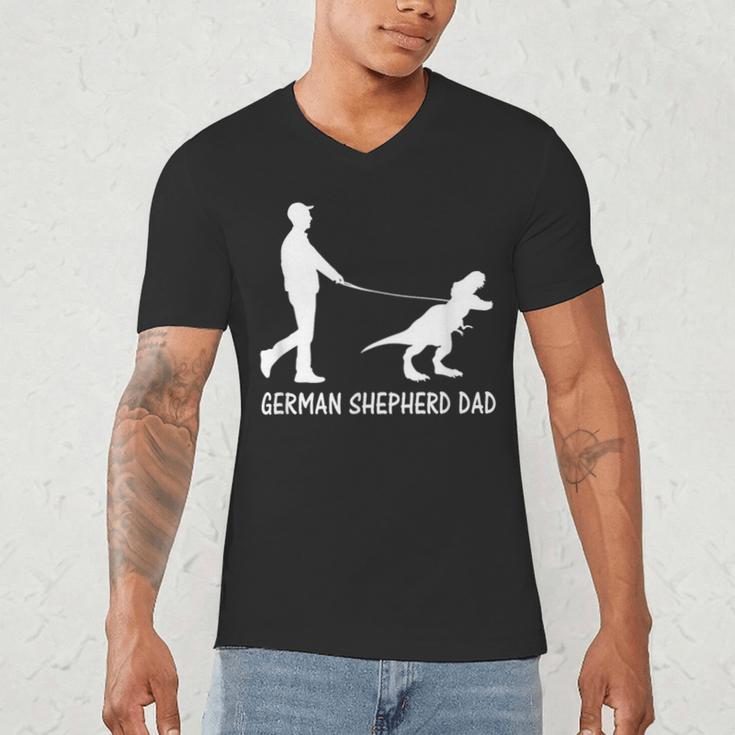 German Shepherd Dad Dinosaur GSD Owners Father's Day Men's V-Neck T-Shirt German Shepherd Dad Dinosaur GSD Owners Father's Day Men's V-Neck T-Shirt