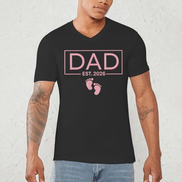 Girl Dad Est 2026 To Be First Time Girl Dad New Daddy Men's V-Neck T-Shirt