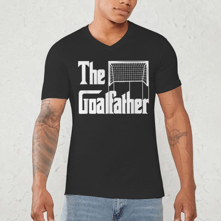 The Goalfather Dad Soccer Goalkeeper Goalie Coach Footballer Men's V-Neck T-Shirt
