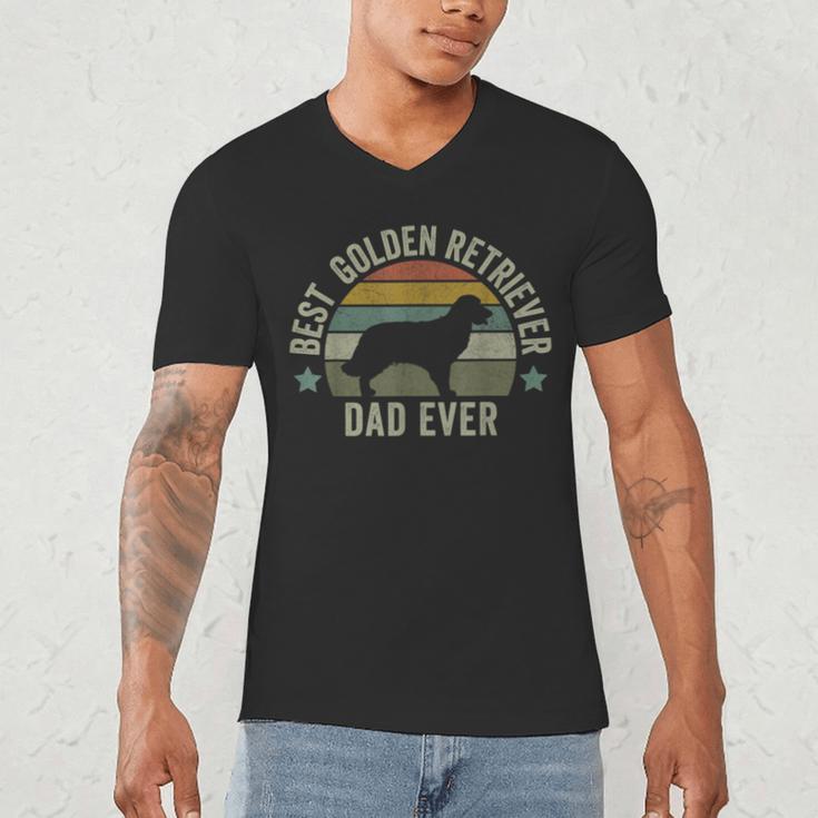 Golden Retriever Dad Dog Shirt Fathers Day Doggy Men's V-Neck T-Shirt