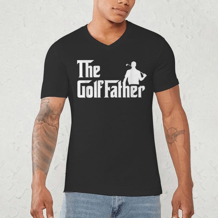 Golffather Father Dad Golfer Golfing Golf Club Putter Men's V-Neck T-Shirt