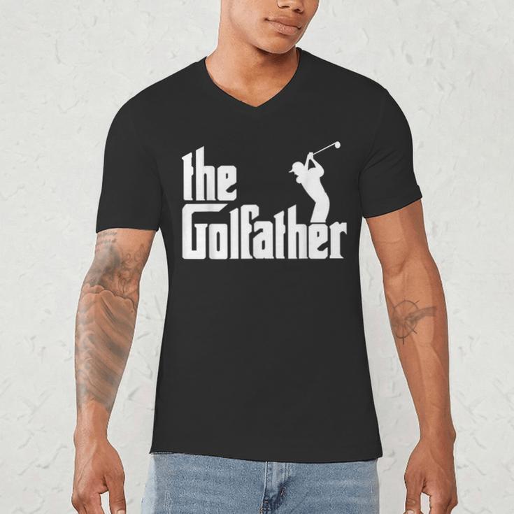 The GolfFather Golf Father God Father Dad Golfer Men's V-Neck T-Shirt The GolfFather Golf Father God Father Dad Golfer Men's V-Neck T-Shirt
