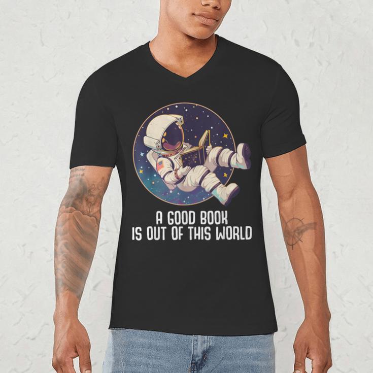 Good Book Is Out Of This World Astronaut Space Men's V-Neck T-Shirt