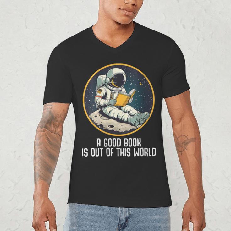 Good Book Is Out Of This World Space Reading Lover Men's V-Neck T-Shirt