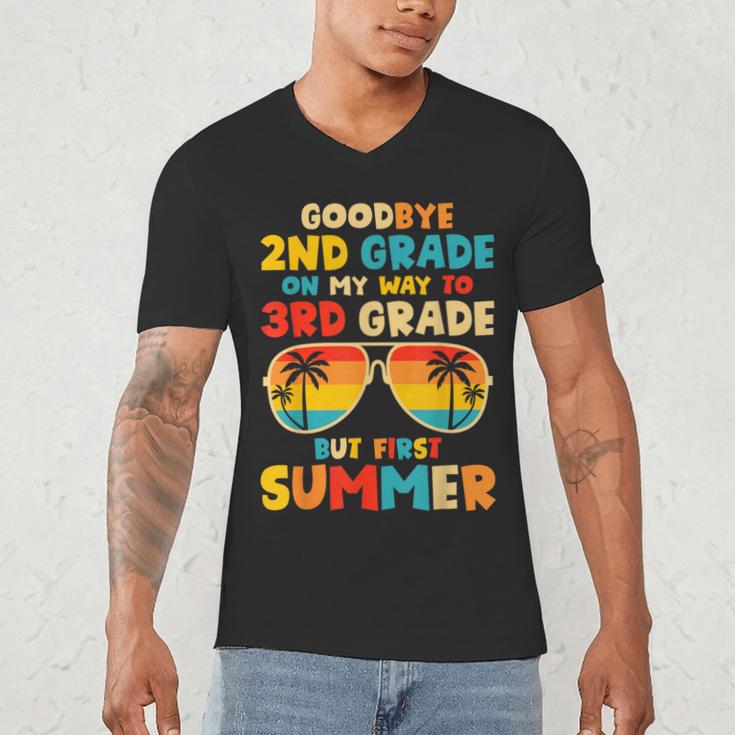 Goodbye 2nd Grade Graduation To 3rd Grade Hello Summer Kids Men's V-Neck T-Shirt