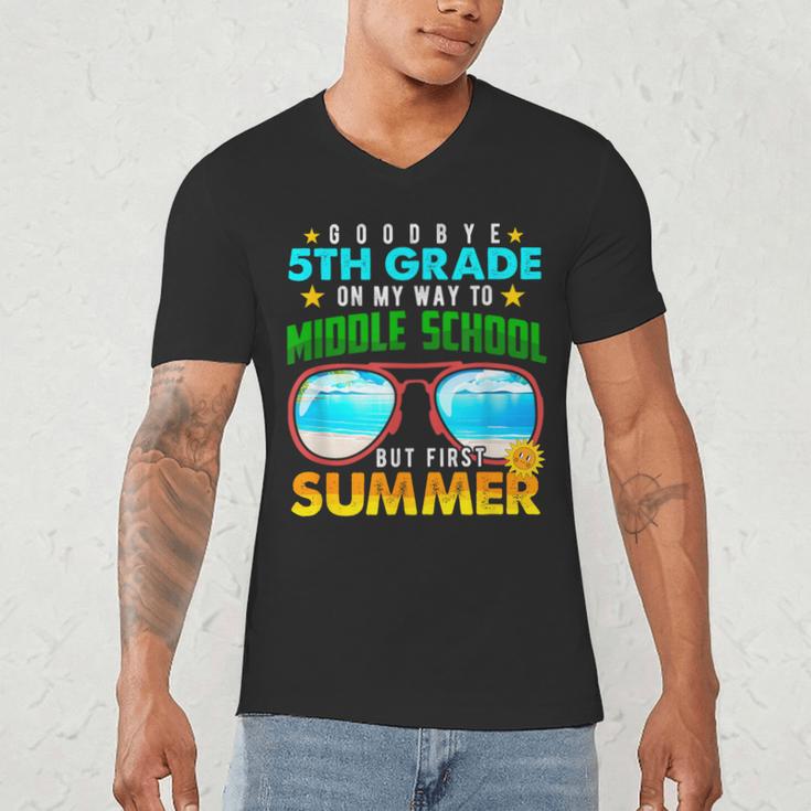 Goodbye 5th Grade Graduation To 6th Grade Hello Summer Kids Men's V-Neck T-Shirt