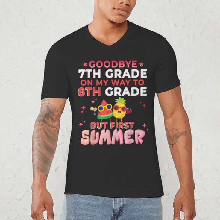 Goodbye 7th Grade Graduation To 8th Grade Hello Summer Men's V-Neck T-Shirt