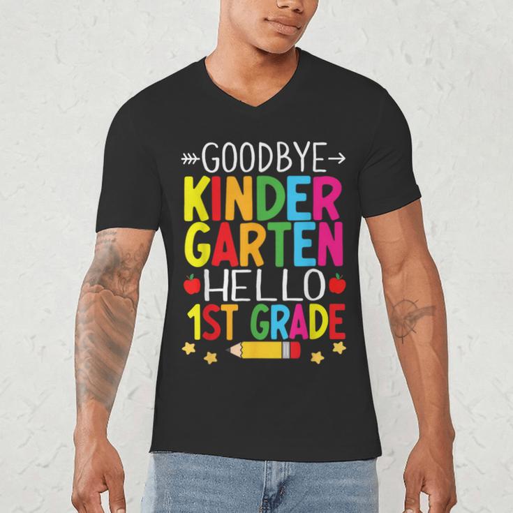 Goodbye Kinder Garten Hello 1st Grade Graduation 2024 Men's V-Neck T-Shirt