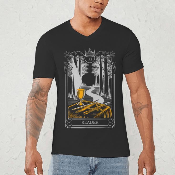 Gothic Book Lover Skeleton Men's V-Neck T-Shirt
