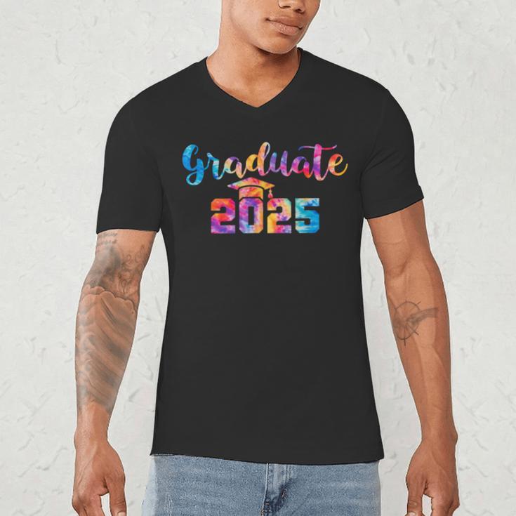 Graduate 2025 Tie Dye Graduation 2025 Class Of 2025 Senior Men's V-Neck T-Shirt