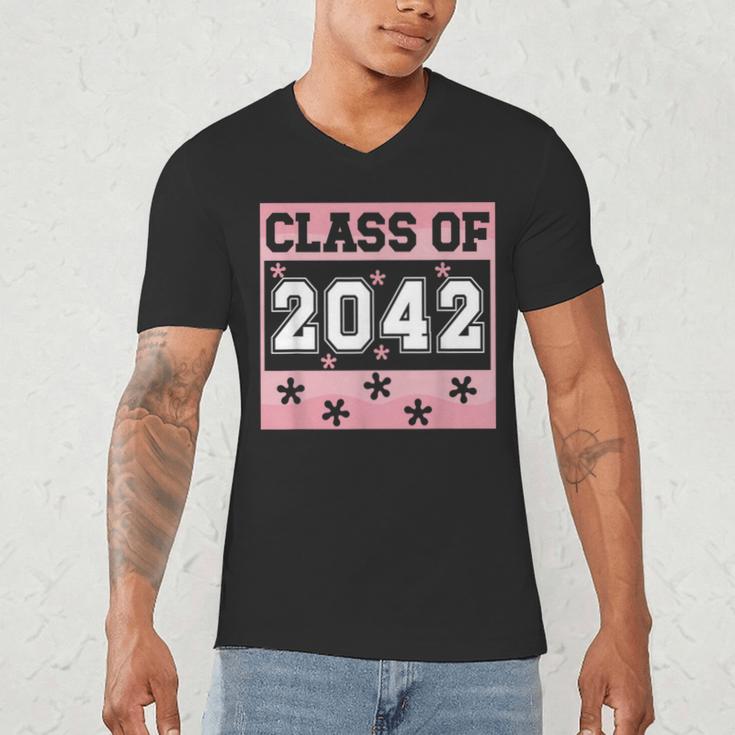 Graduating Class Of 2042 First Day Of School 2042 Graduation Men's V-Neck T-Shirt