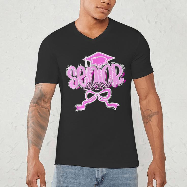 Graduation 2026 Senior 2026 Class Of 2026 Coquette Pink Girl Men's V-Neck T-Shirt