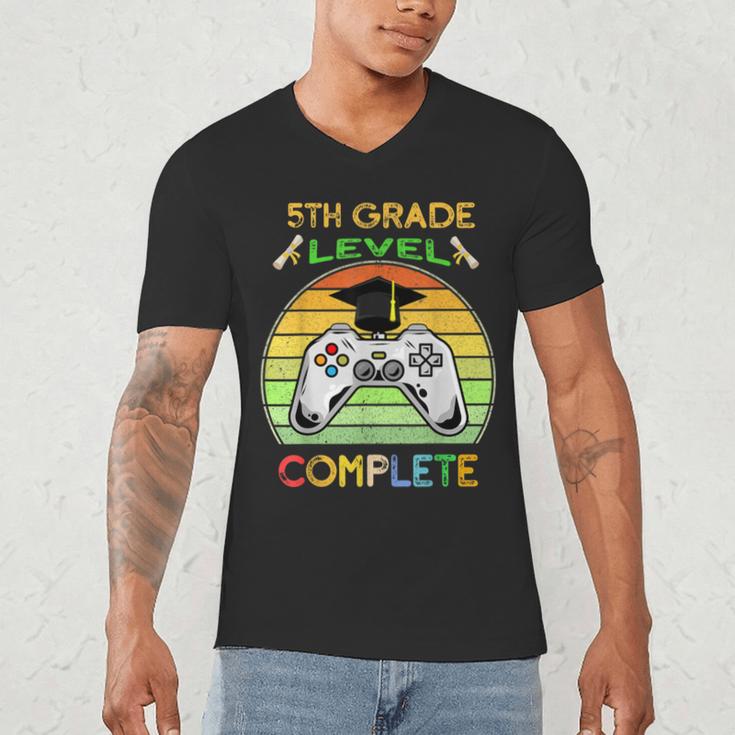 Graduation 5th Grade Level Complete Gamer Class 2021 Gaming Men's V-Neck T-Shirt