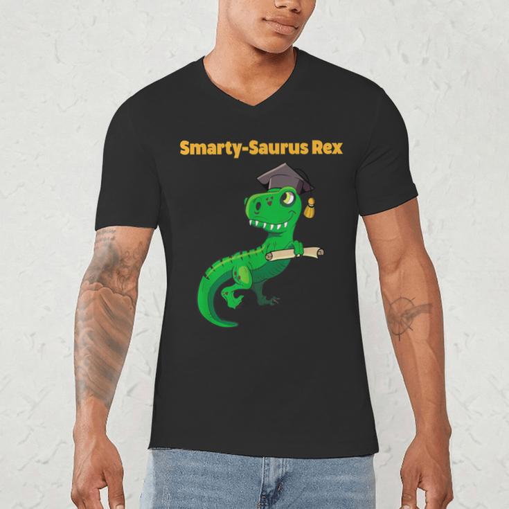 Graduation Dinosaur Smarty Saurus Rex Diploma Dinosaur Men's V-Neck T-Shirt