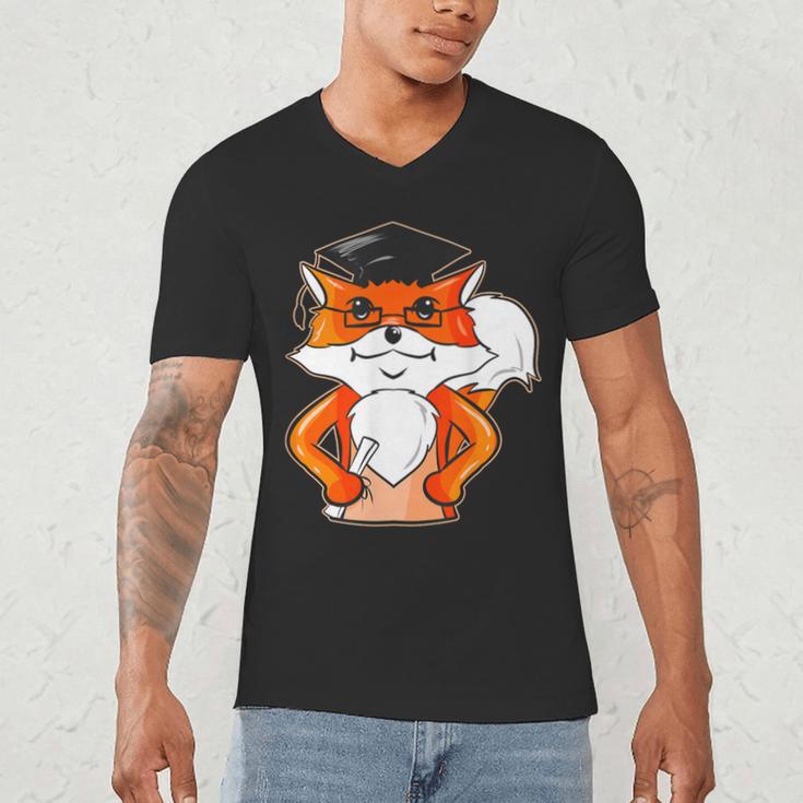 Graduation Fox School Bachelor Master Doctor Study Men's V-Neck T-Shirt