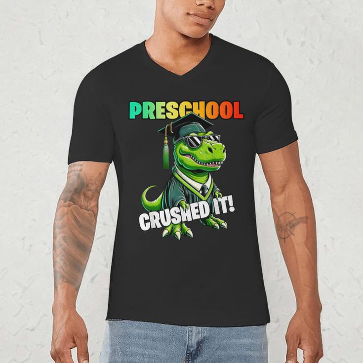 Graduation Preschool DinosaurRex Crushed It Boys Grad Men's V-Neck T-Shirt