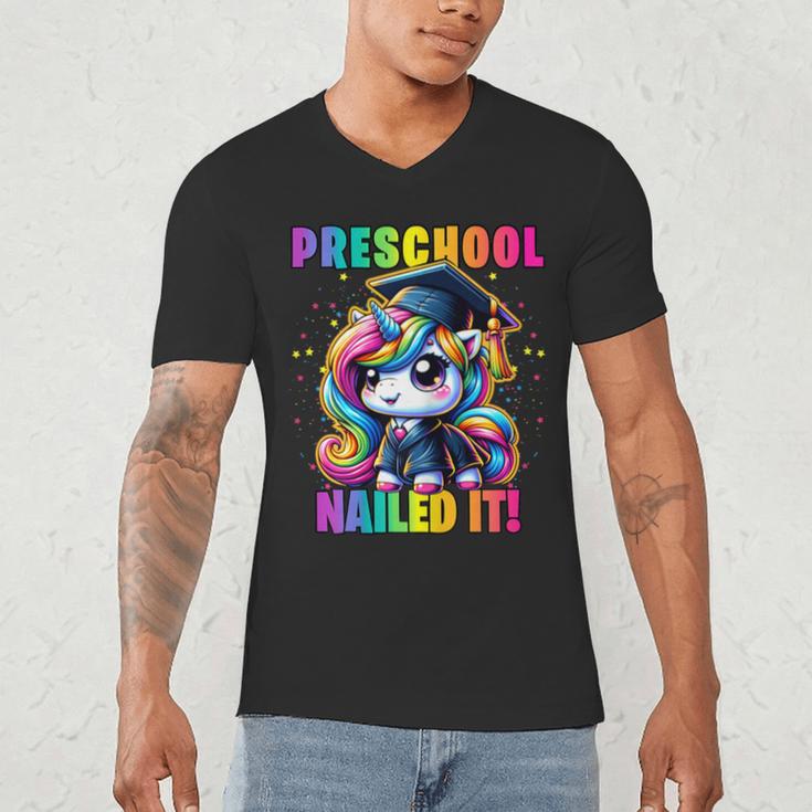 Graduation Preschool Unicorn Nailed It Pre-K Girls Grad Men's V-Neck T-Shirt