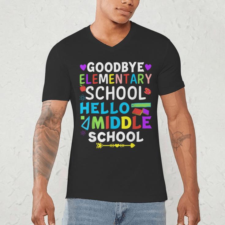 Graduation Shirt For 5th Grader Goodbye Hello Middle School Men's V-Neck T-Shirt