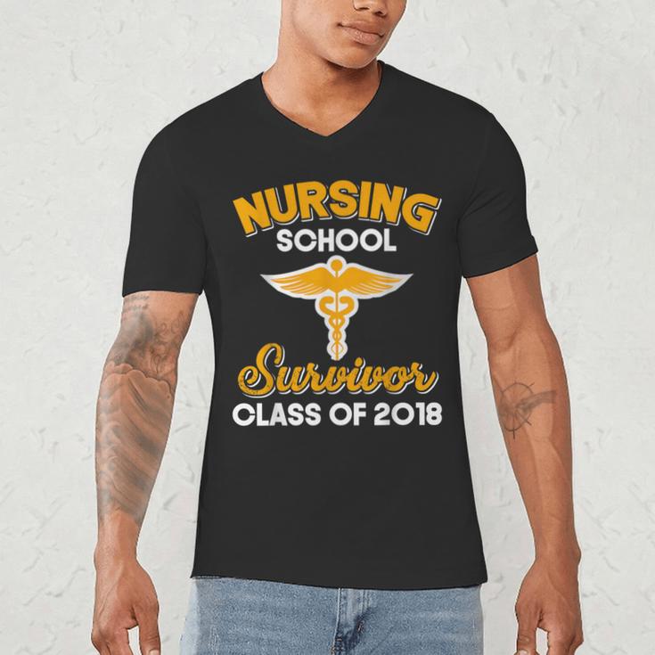 Graduation Shirt Nursing School Survivor Class Of 2018 Tee Men's V-Neck T-Shirt