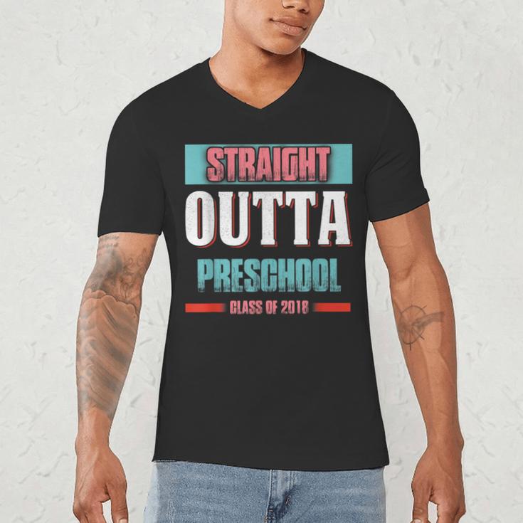 Graduation Shirt Straight Outta Preschool Class Of 2018 Tee Men's V-Neck T-Shirt