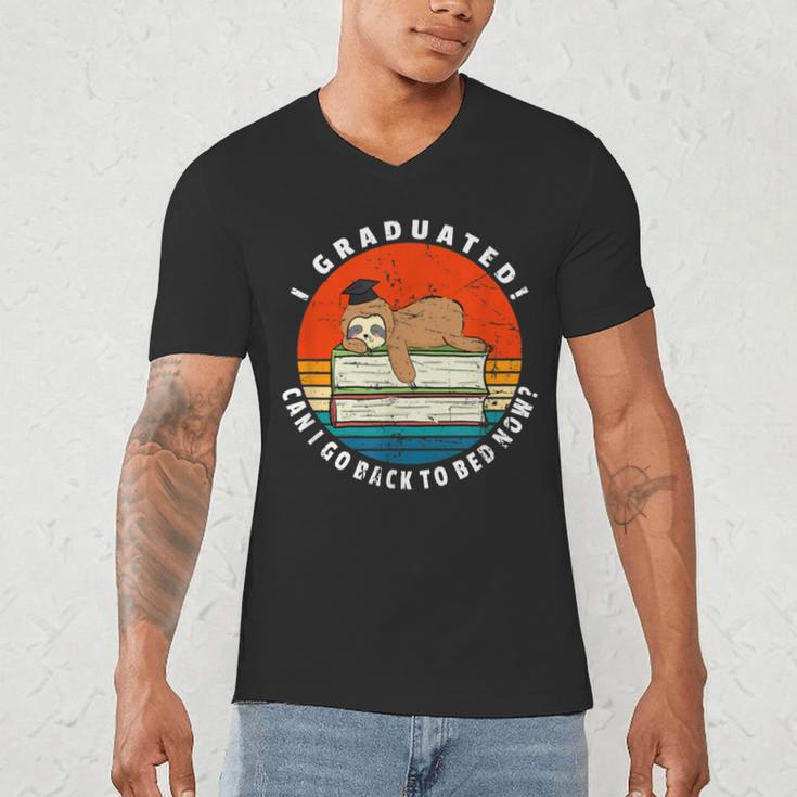 Graduation Sloth Can I Go Back To Bed Now Vintage Men's V-Neck T-Shirt