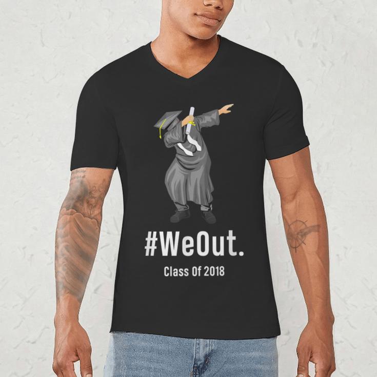 Graduation T-Shirt Dabbing Graduation We Out Class Of 2018 Men's V-Neck T-Shirt