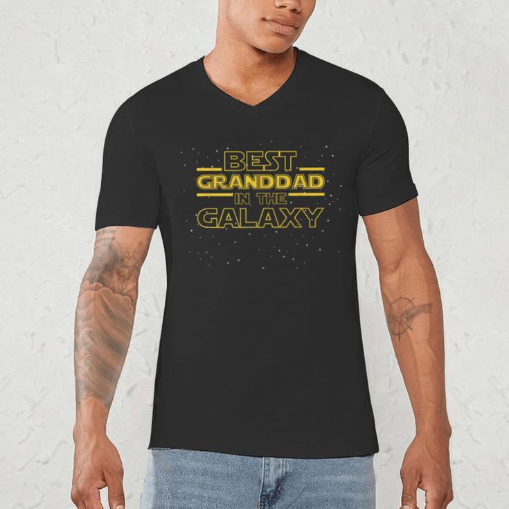 Grandpa Granddad Shirt Best Granddad In The Galaxy Men's V-Neck T-Shirt