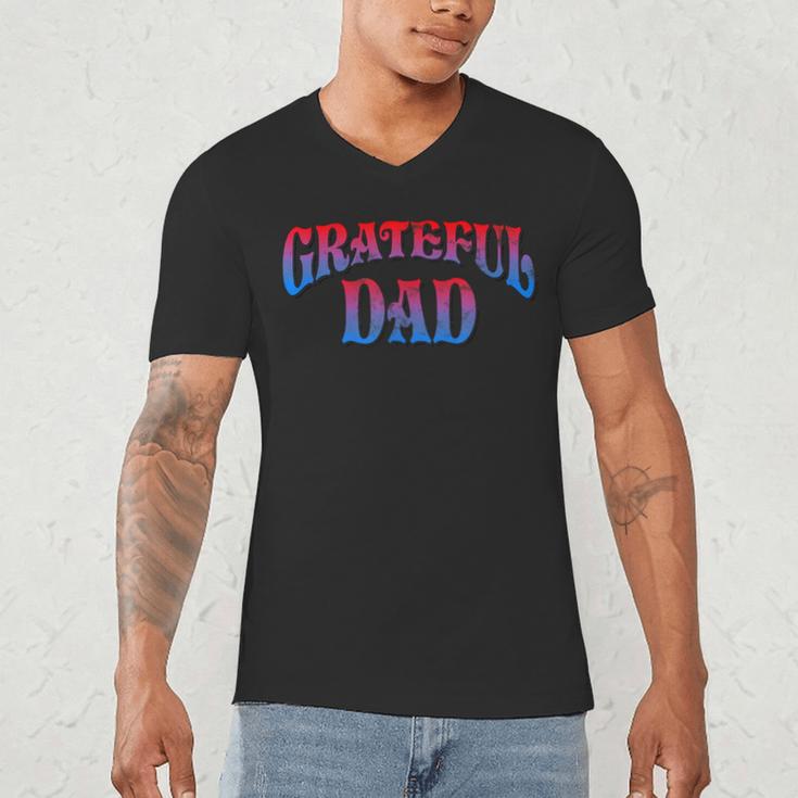 Grateful Dads World's Greatest Dad Fathers Day Men's V-Neck T-Shirt Grateful Dads World's Greatest Dad Fathers Day Men's V-Neck T-Shirt