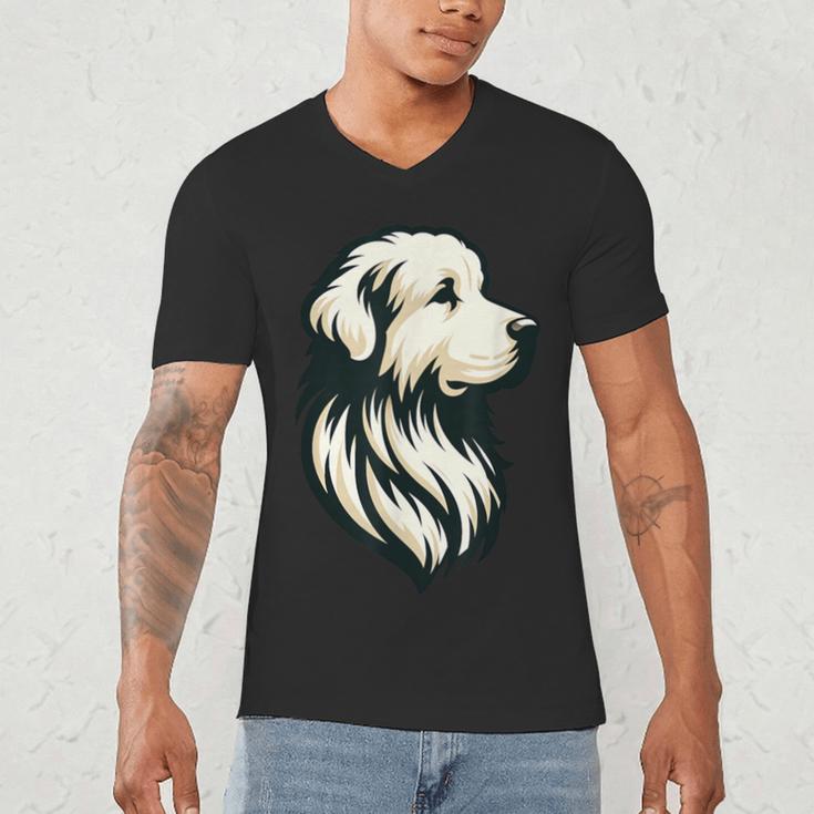 Great Pyrenees Pyr Minimalist Simple Dog Mom Dad Boys Girls Men's V-Neck T-Shirt