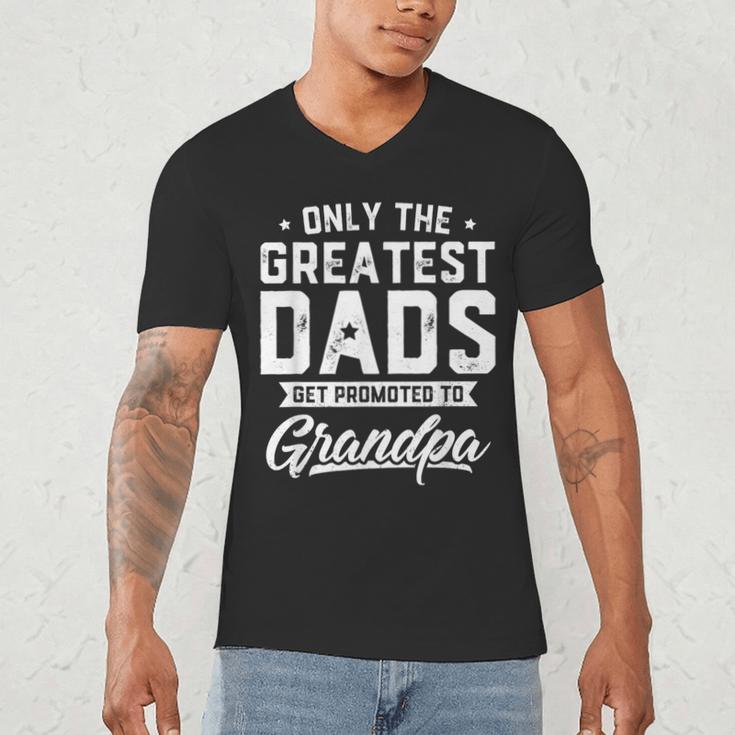 Greatest Dads Get Promoted To Grandpa Shirt Father's Day Men's V-Neck T-Shirt