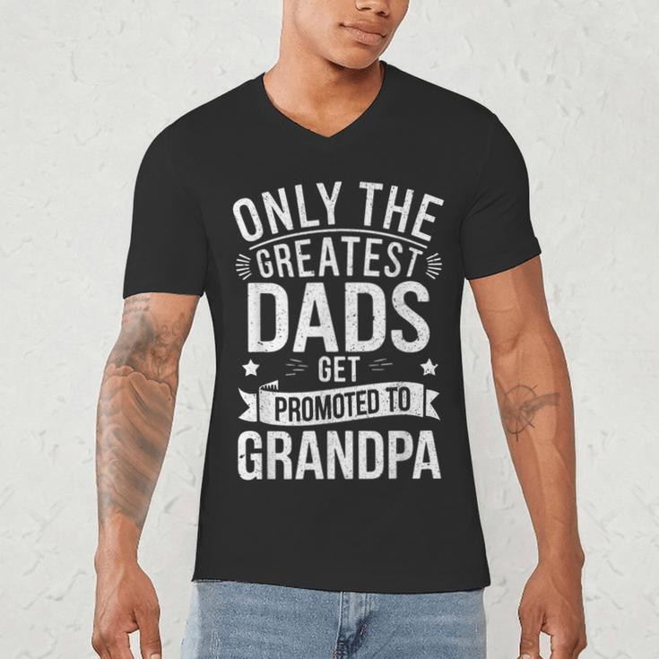 Only The Greatest Dads Get Promoted To Grandpa Shirt Men Men's V-Neck T-Shirt
