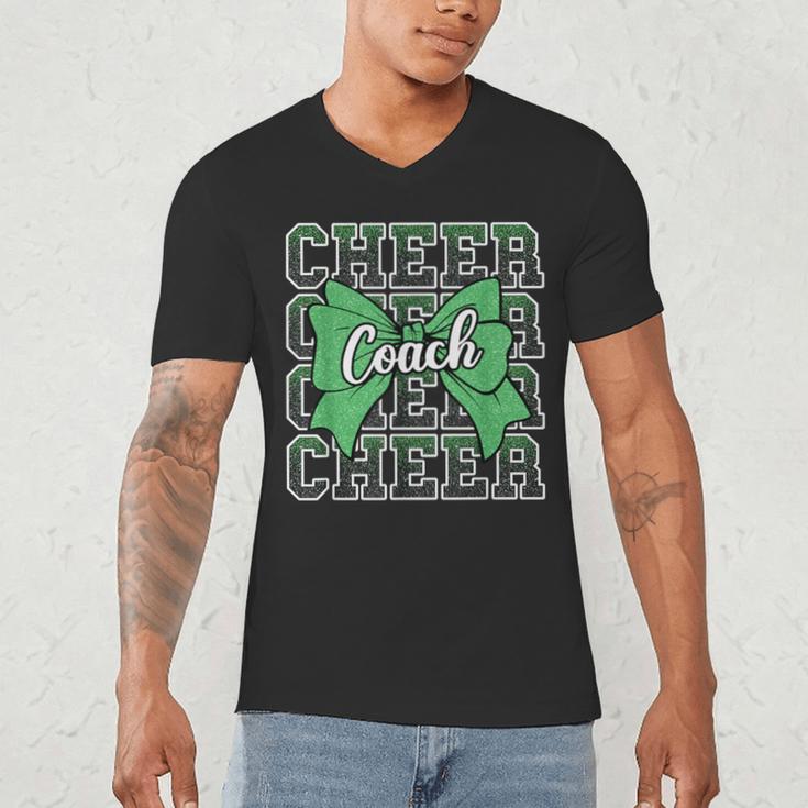 Green Sport Loud Proud Cheer Coach Dad Father's Day Men's V-Neck T-Shirt Green Sport Loud Proud Cheer Coach Dad Father's Day Men's V-Neck T-Shirt