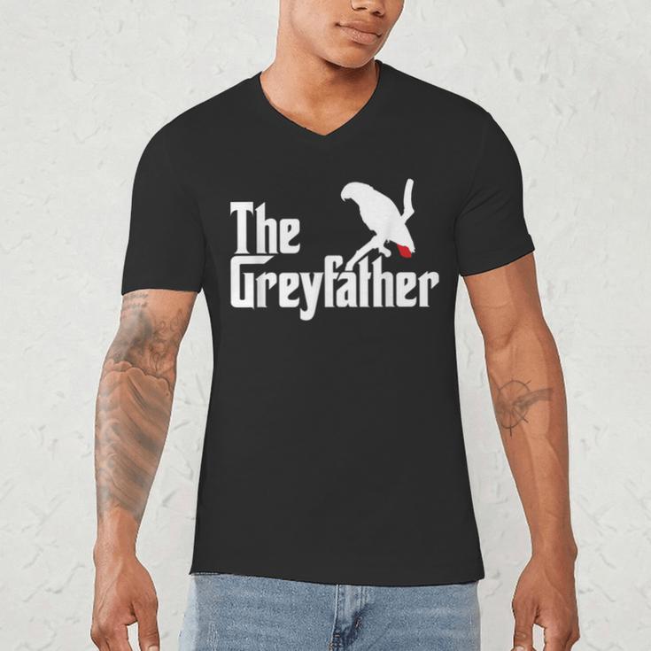 The Greyfather African Grey Parrot Lovers Bird's Dad Men's V-Neck T-Shirt The Greyfather African Grey Parrot Lovers Bird's Dad Men's V-Neck T-Shirt