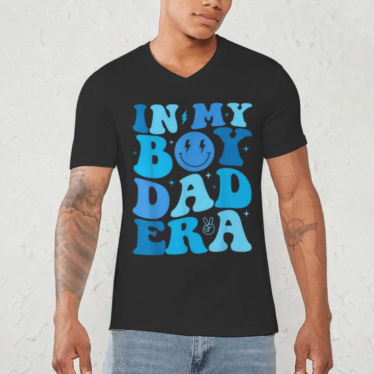 Groovy In My Boy Dad Era For Fathers Day Men's V-Neck T-Shirt