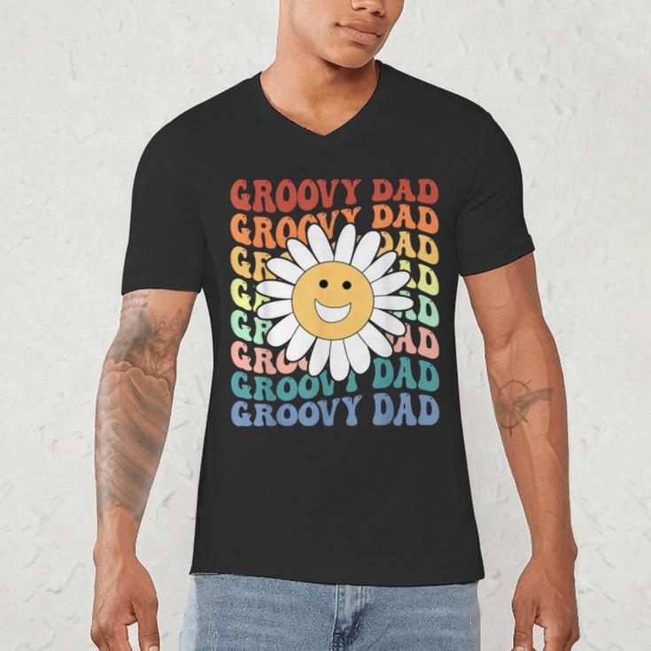 Groovy Dad Matching Outfit Fathers Day Family Retro Vintage Men's V-Neck T-Shirt