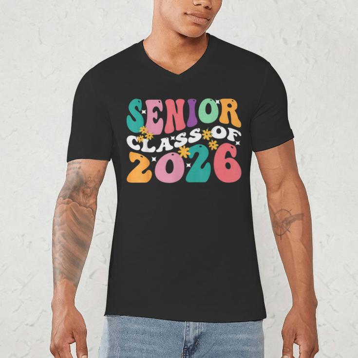 Groovy Senior Class Of 2026 My Last First Day Graduation 26 Men's V-Neck T-Shirt