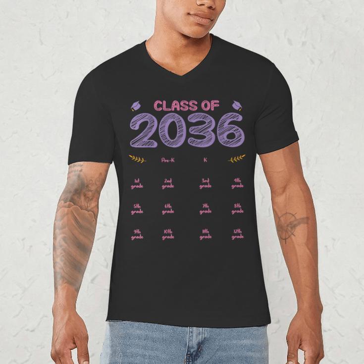 Grow With Me Graduation First Day Of School Class Of 2036 Men's V-Neck T-Shirt