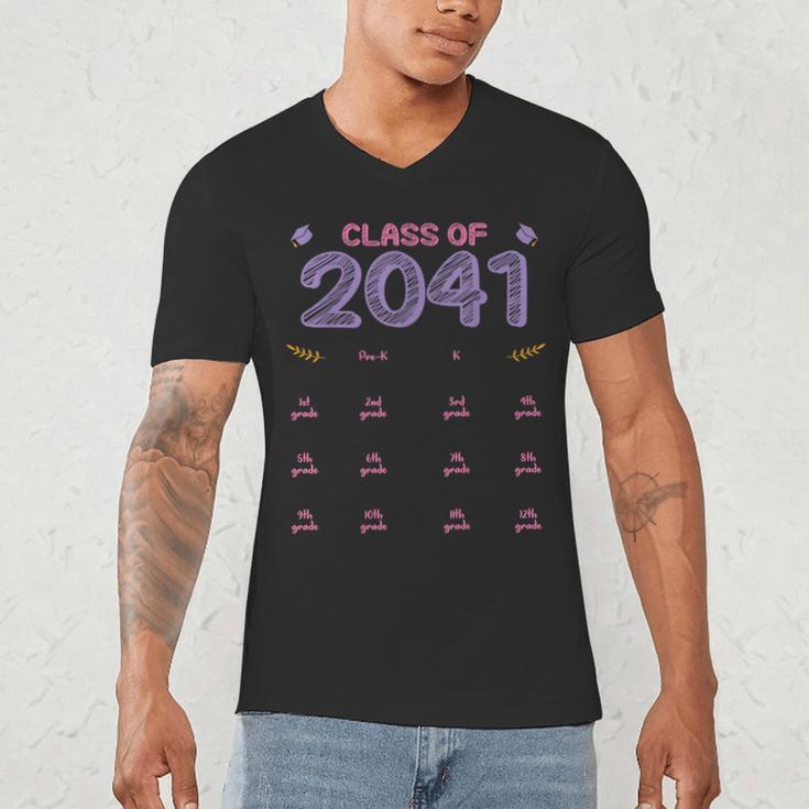 Grow With Me Graduation First Day Of School Class Of 2041 Men's V-Neck T-Shirt