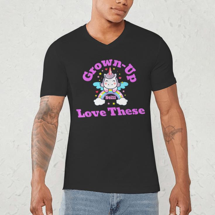 Grown-Up Still Love These Magical Unicorn Nostalgia Men's V-Neck T-Shirt