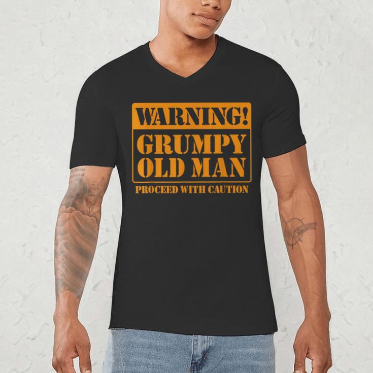 Grumpy Old Man Tee Shirt For Grandfathers Dads Father's Day Men's V-Neck T-Shirt