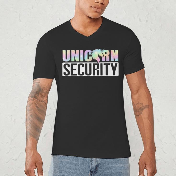 Halloween Mom Dad Daughter Adult Costume Unicorn Security Men's V-Neck T-Shirt