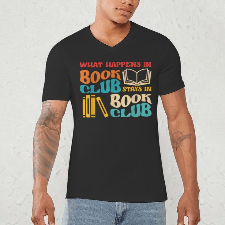 What Happens In Book Club Stays In Book Club Retro Men's V-Neck T-Shirt What Happens In Book Club Stays In Book Club Retro Men's V-Neck T-Shirt