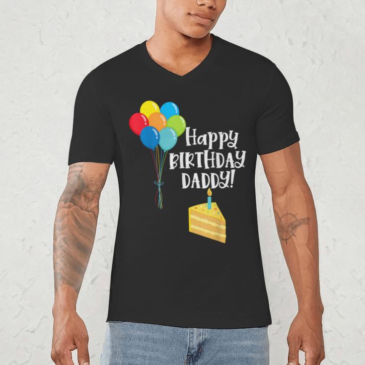 Happy Birthday Daddy Cute Toddler Dad's Birthday Party Men's V-Neck T-Shirt Happy Birthday Daddy Cute Toddler Dad's Birthday Party Men's V-Neck T-Shirt