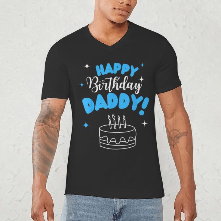 Happy Birthday Daddy Dad Birthday Bday Costume Family Party Men's V-Neck T-Shirt